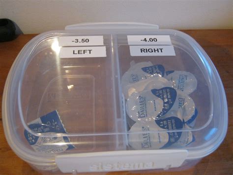 daily disposable contact lens storage.